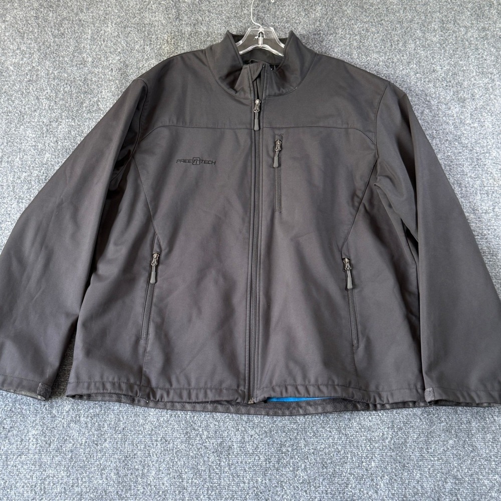 Free Tech Softshell Jacket XL/XG Mens Full Zip‎ Lightweight Black